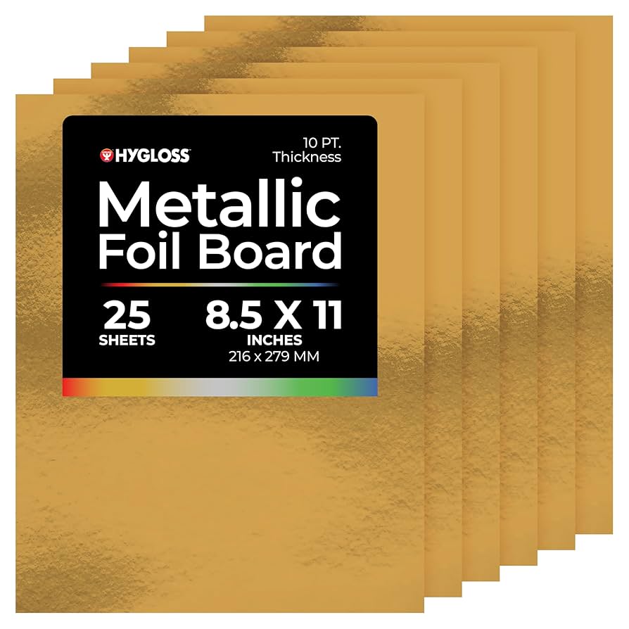 Amazon.com: Hygloss Metallic Cardstock Sheets – 25 Shiny