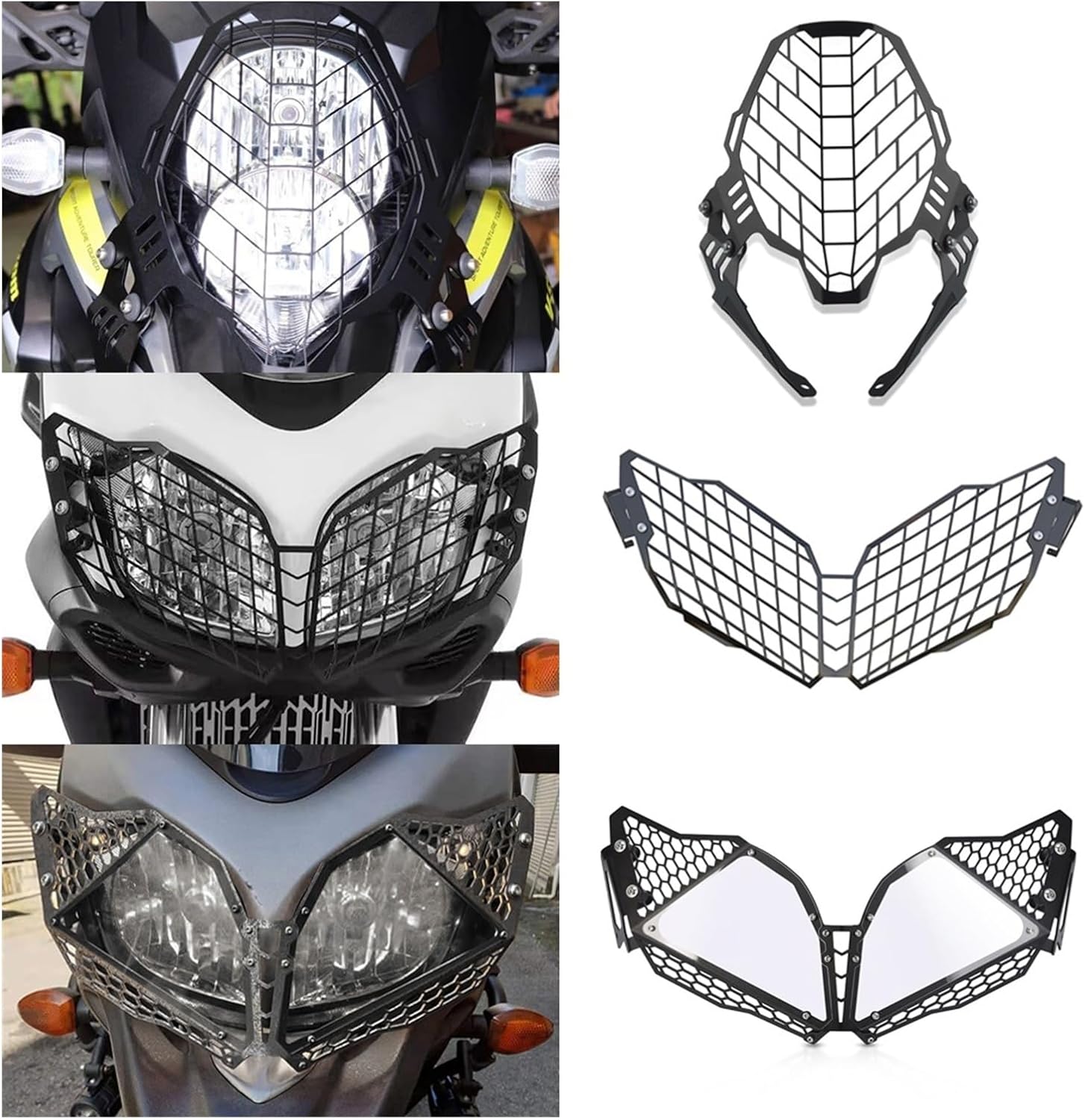 Motorcycle Headlight Guard Protector Grille Cover Compatible with Suzuki V-Strom 650 DL650 Vstrom 650 XT 2012-2023 2022 2021, Black