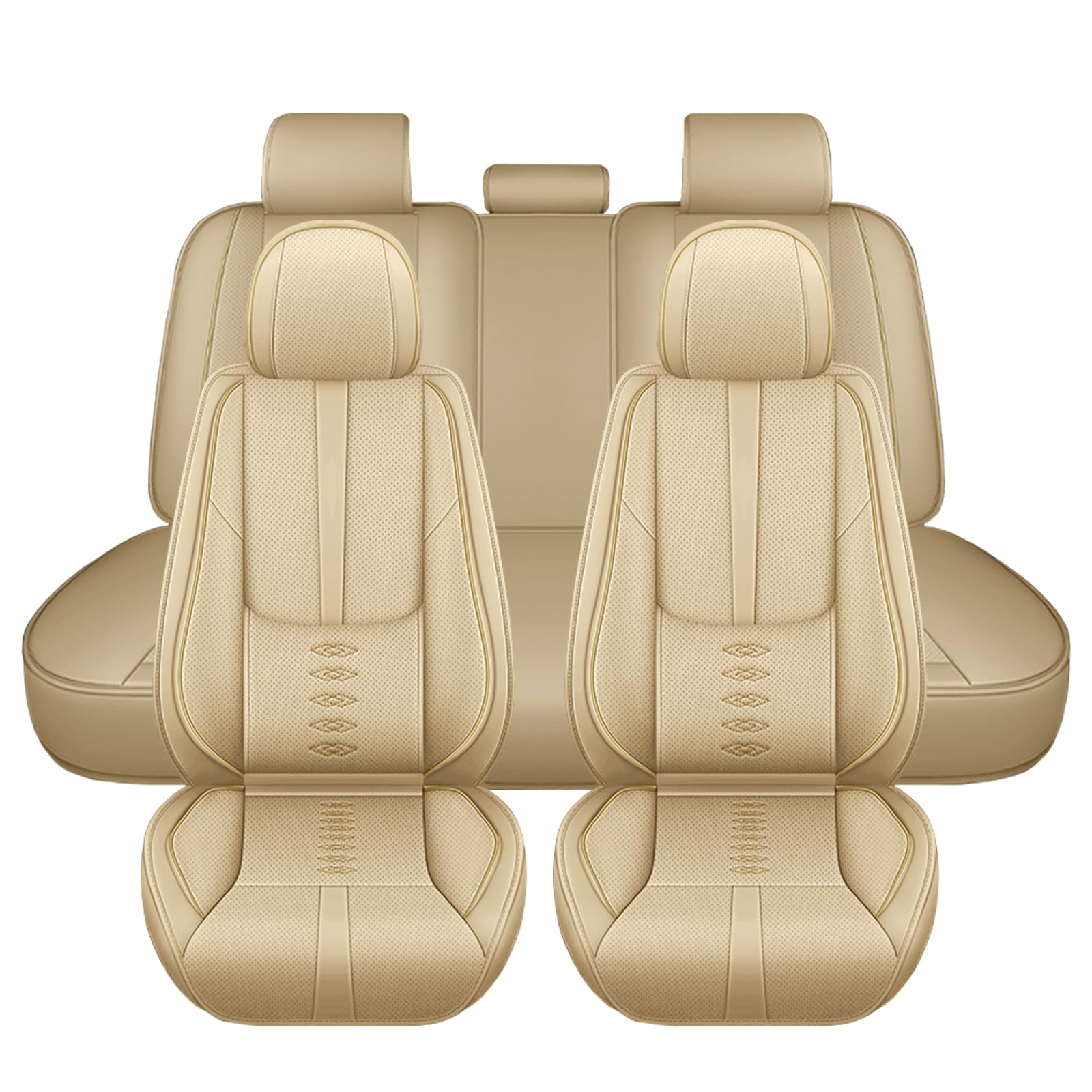 Leather Seat Covers for Lexus GX 550 2024 2025,Premium Car Seat Covers Full Set,Waterproof Car Seat Protectors with Airbag,Comfort Interior Cover Seats for Cars(Beige)
