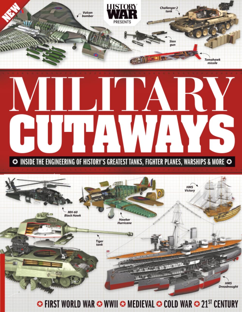 History of War Military Cutaways: Explore the inner workings of iconic war machines and the technology that powers modern warfare with detailed cutaways.