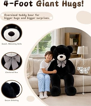 MaoGoLan 47 Inch Giant Teddy Bear Stuffed Animal,Soft Plush Gift | A thoughtful way to express love on anniversaries, holidays, or special days, with a plush feel made for everyday hugs.