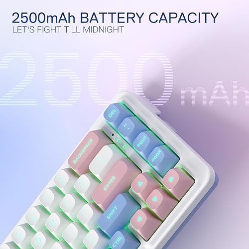 Miniatura 8 de Redragon K709 PRO Teclado Gaming RGB Inalámbrico con Gasket 65%, 68 Teclas Mecánico Compacto Hot-Swap con Socket Free-Mod, Amortiguación de Ruido de