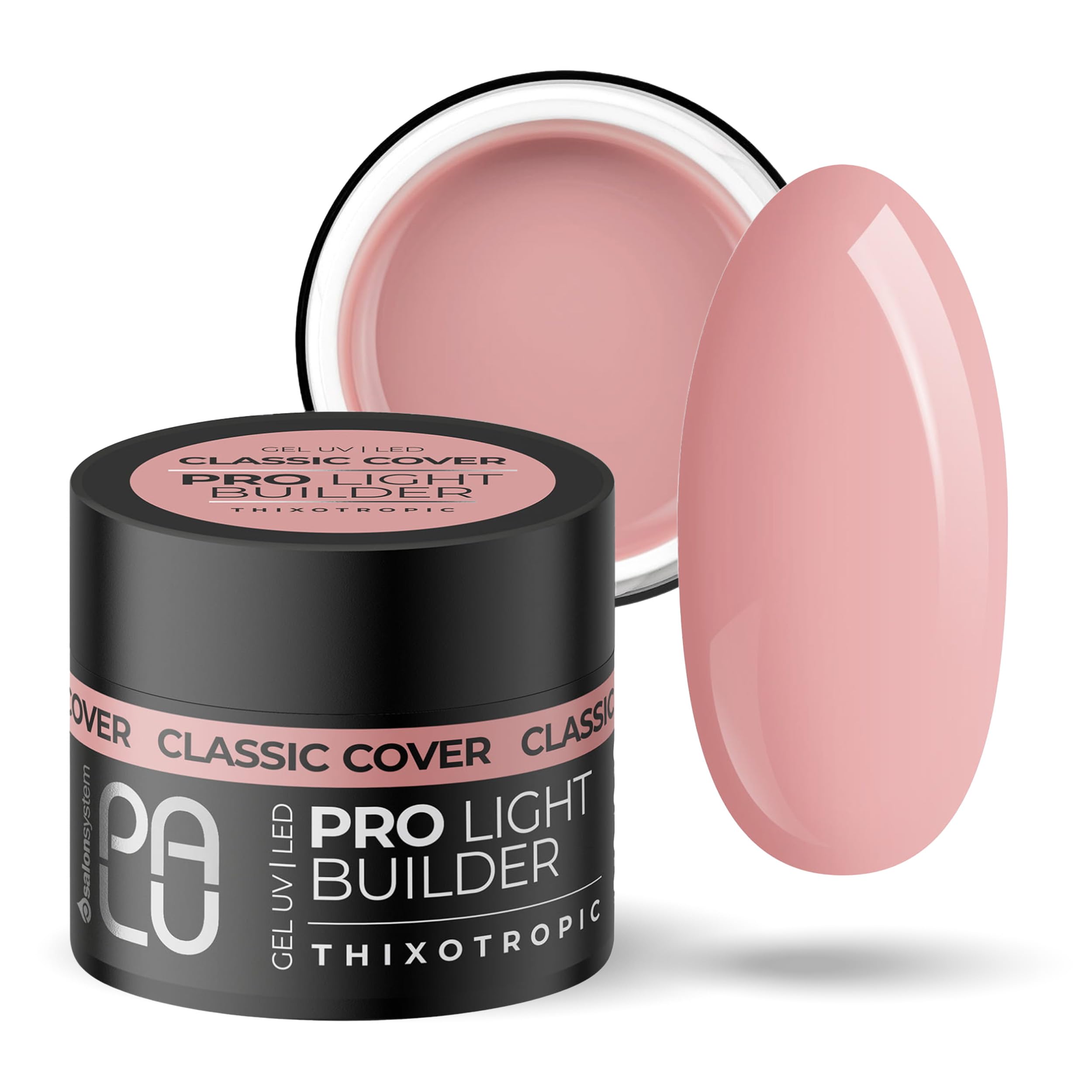 PALU - Gel ricostruttivo per unghie in gel - Gel ricostruttivo - Autolivellante, privo di acidi, senza limatura - unisce le proprietà del gel base - 90 g, Pro Light Builder Gel Classic Cover