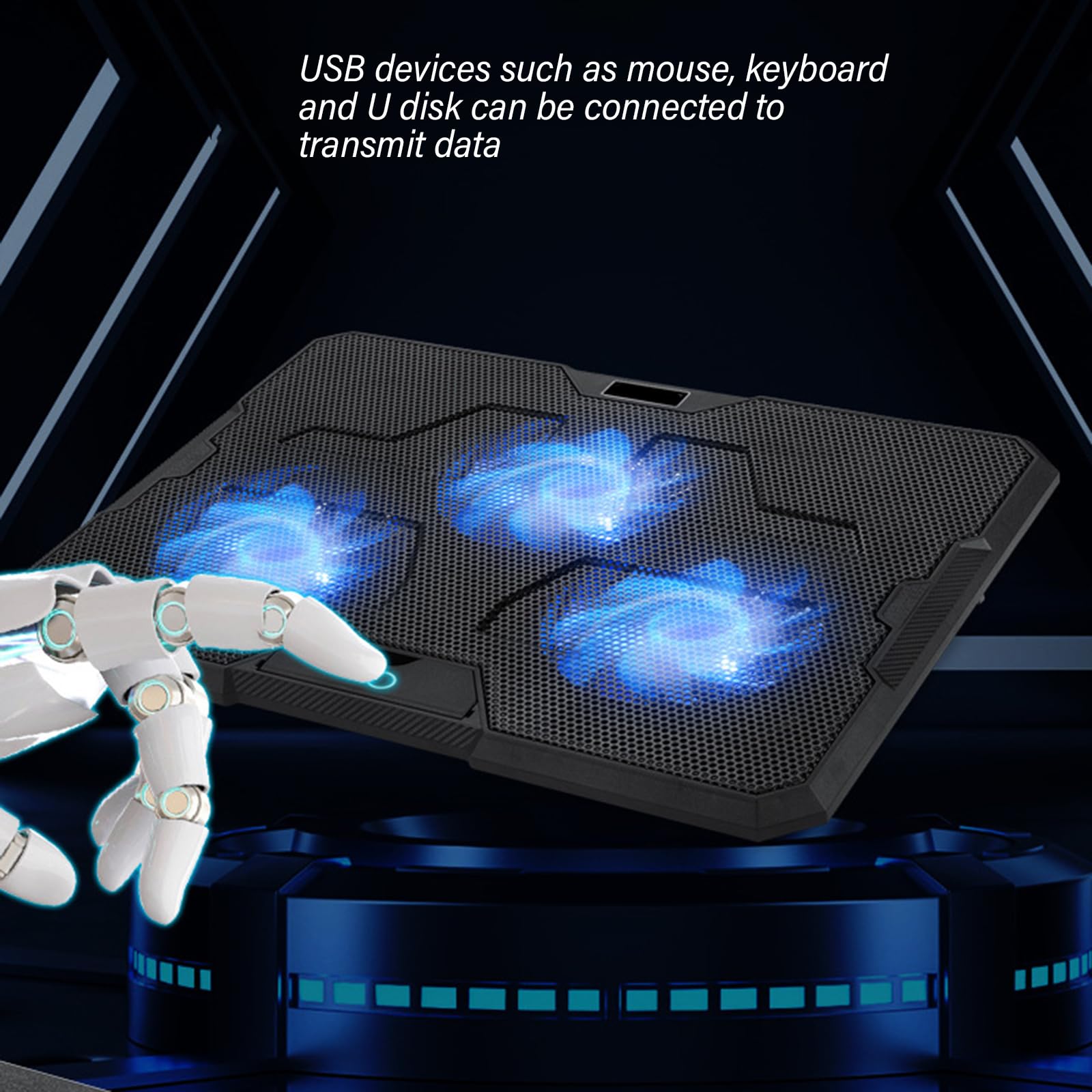 Générique Radiateurs de Refroidissement pour Ordinateur Portable avec Fonctionnement Silencieux, 3 Vitesses, Double connectivité USB et conceptions durables