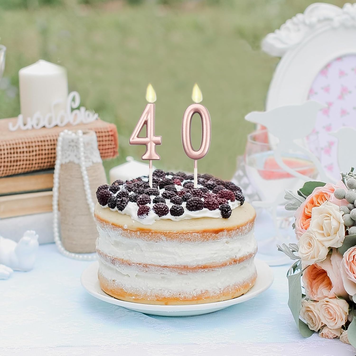 40th Birthday Decoration for Women with Rose Gold Sash, Tiara,Numbers Candles, Sincere 40th Birthday Gifts for Women - Image 6