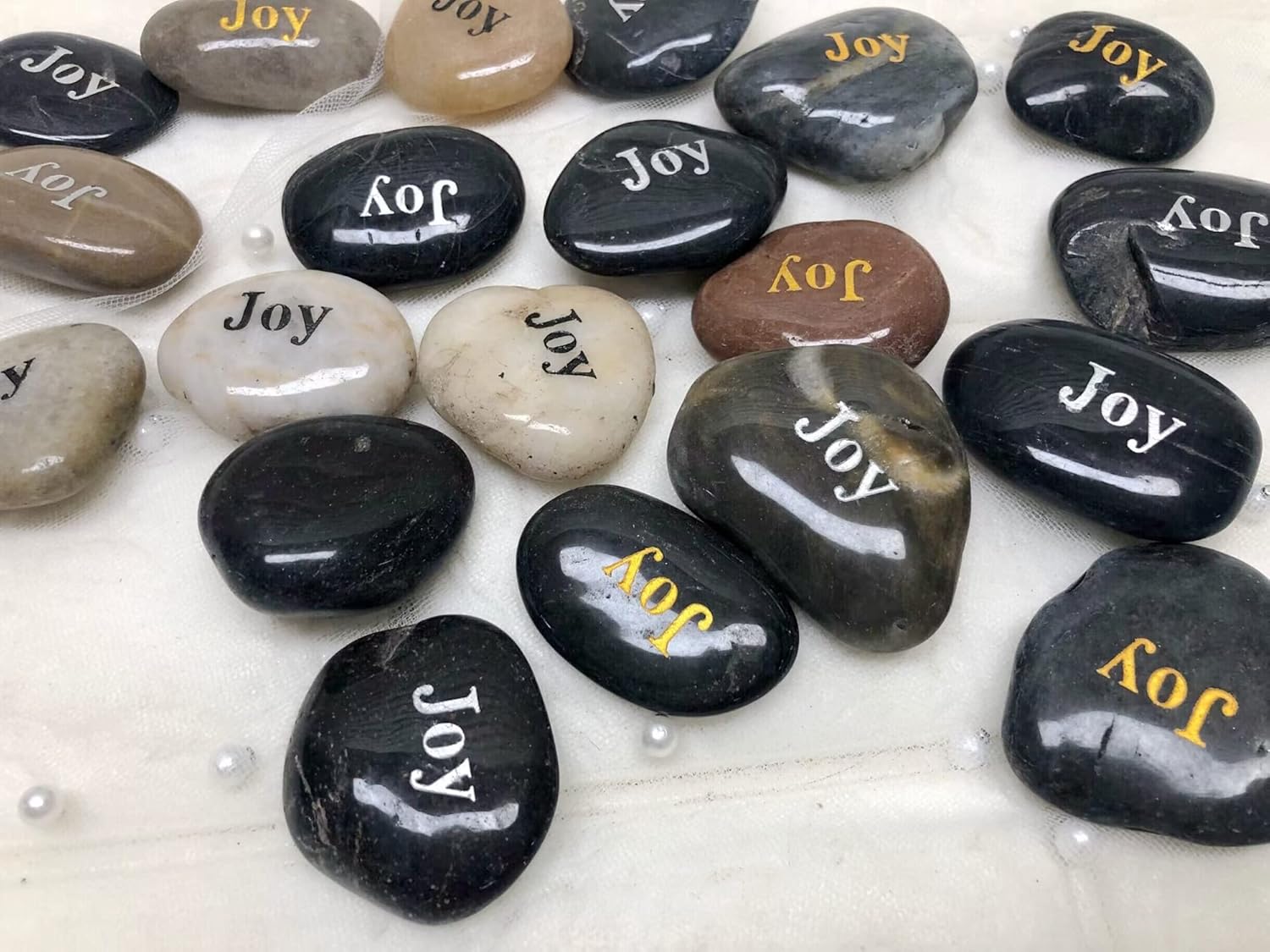 Wholesale Inspirational Word River Stones Etched Bulk Lot 40pcs Big Stones Joy (100pcs)