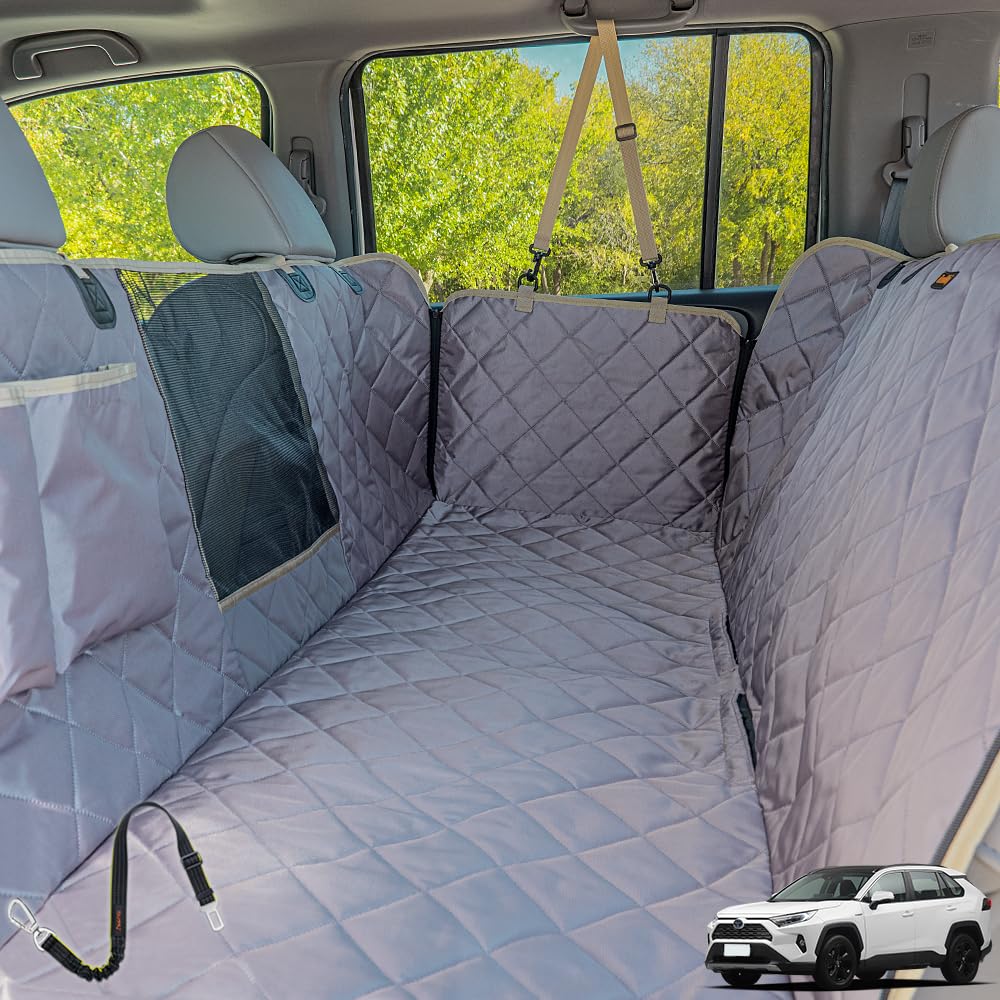 iBuddy Dog Seat Cover for SUV and Small Truck, Waterproof Car Hammock Heavy Duty Back Seat Cover for Dog with Mesh Window Durable Scratchproof Pet Car