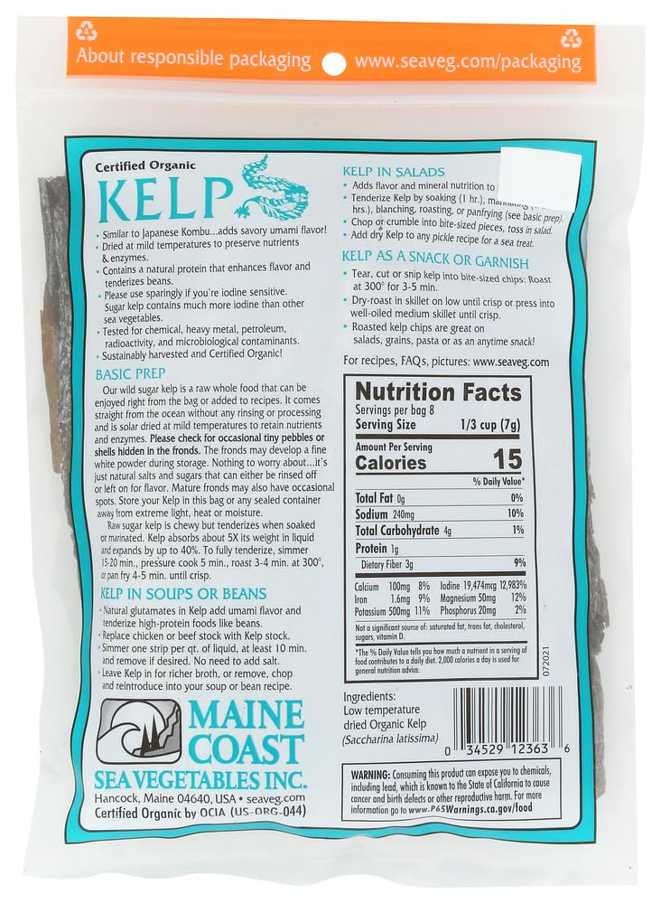 Organic Kelp Kombu Sea Veggie (Pack of 3)