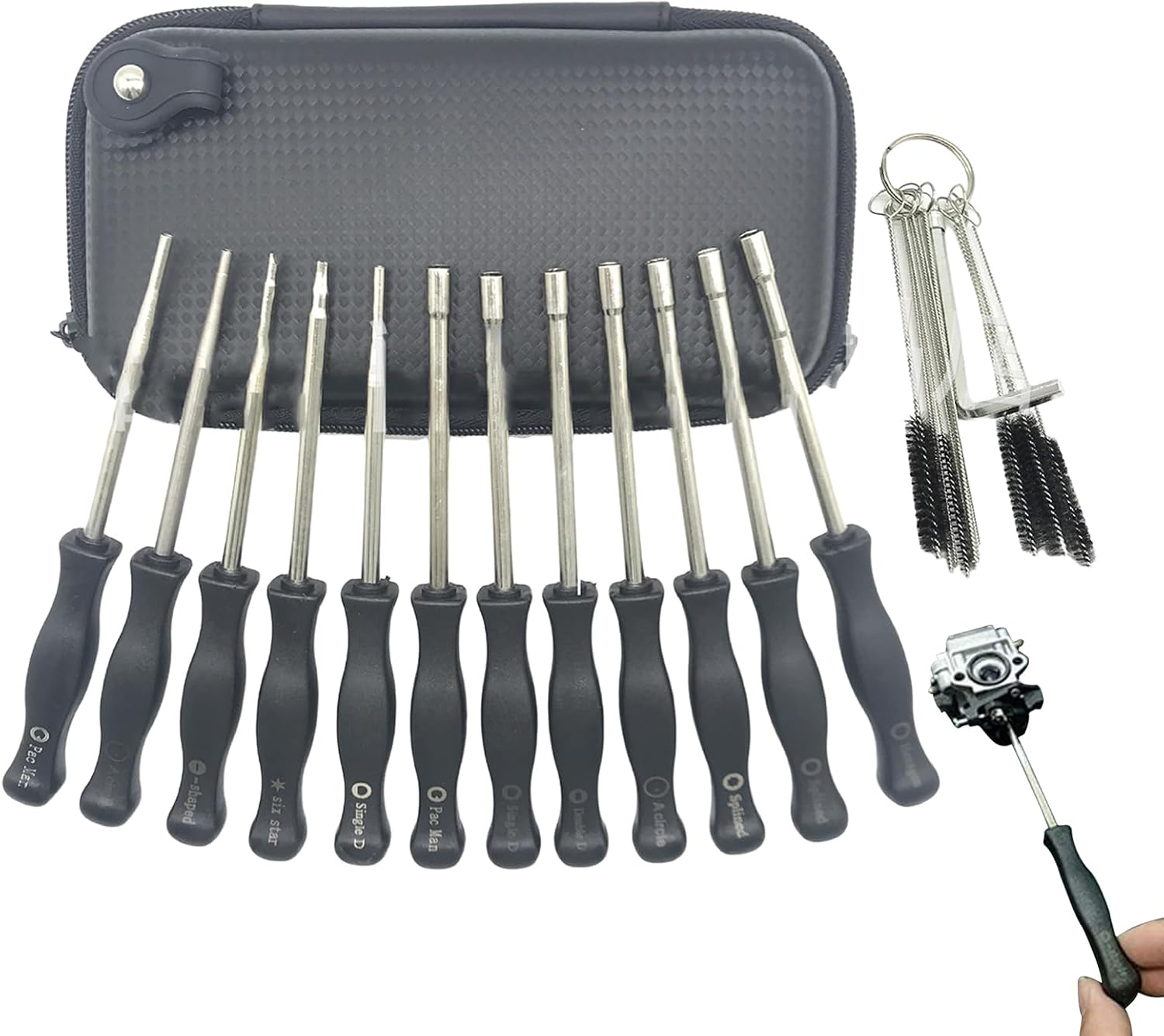 Carburetor Adjustment Screwdriver Kit, Effective Carb Tuning Tool, Multi Piece Maintenance Set with Cleaning Accessories, Trimmer Repair Parts, Engine Tool with Precision Build, Carb Kit