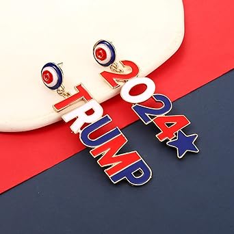 Amazon.co.jp: Trump 2024 イヤリング アメリカ 選挙 投票 共和党