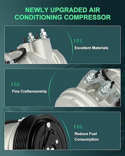 Miniatura 676 de SCITOO CO 10739C - Compresor de CA compatible con Honda Element 2.4L 2003 2004 2005 2006 2007 2008 2009 2010 2011