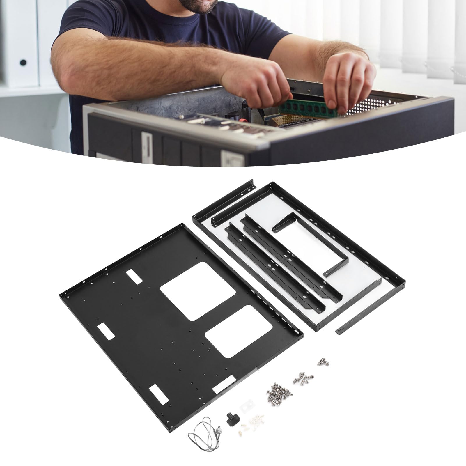 SENECESLI ATX Otwarty Podwozie Stojak na obudowę, DIY Zmontowany Potężny Stalowa Płyta Chłodząca PC PC Case Otwarta Ramka dla MATX ITX