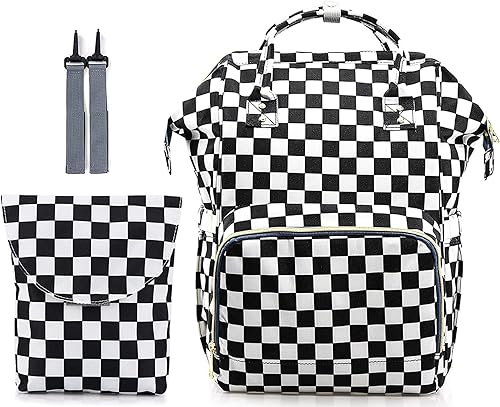 MCWTH Mochila de pañales para mamá, organizador multifunción de gran capacidad, Girasol a cuadros