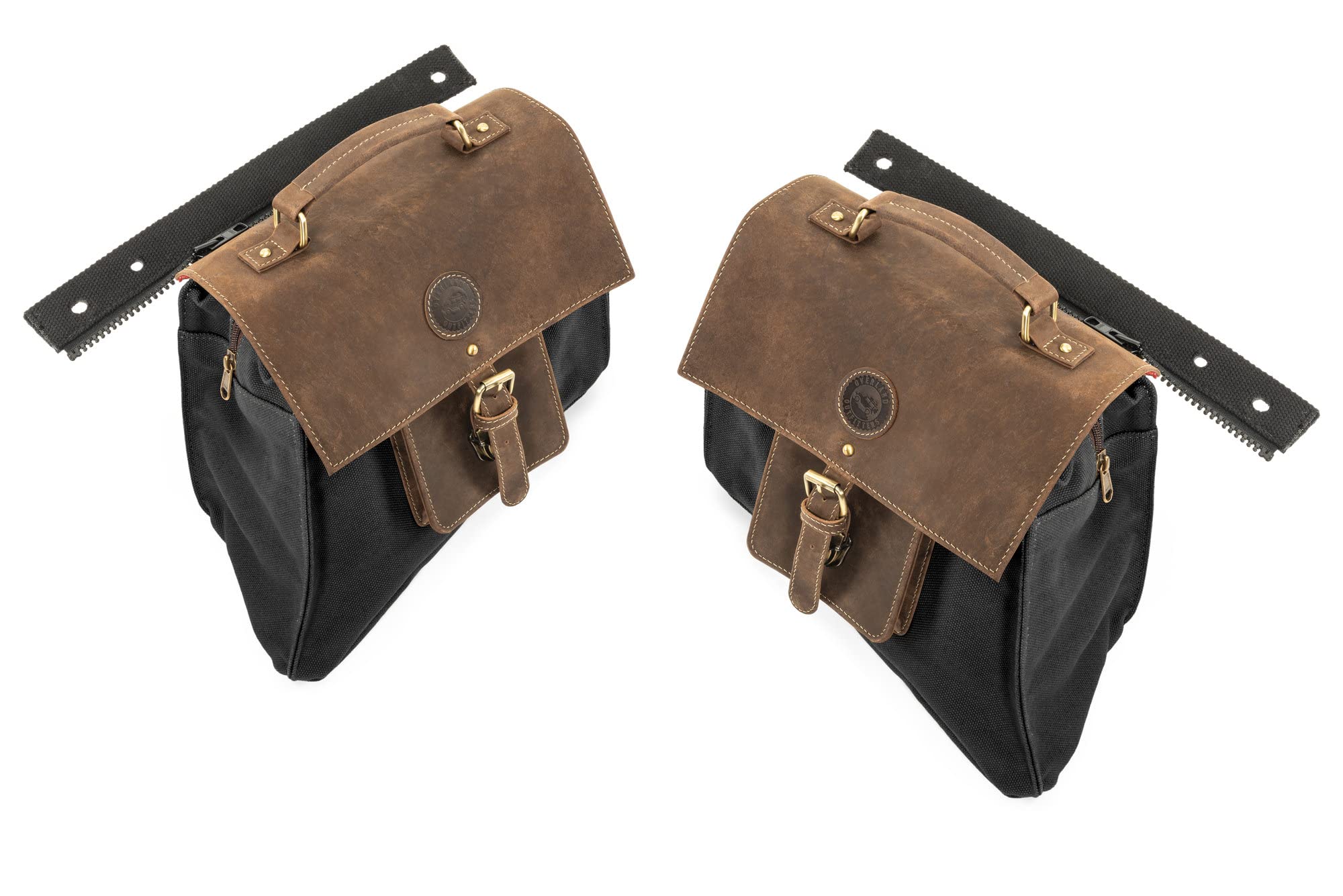 Overland Outfitters Sherpa Saddle Bag - Fits Jeep Wrangler JL 2018-2022 - Premium Leather & Canvas - Fits Over Fenders in Cargo Area - Tools & Gear Storage Bag (JLU with Subwoofer, Black)