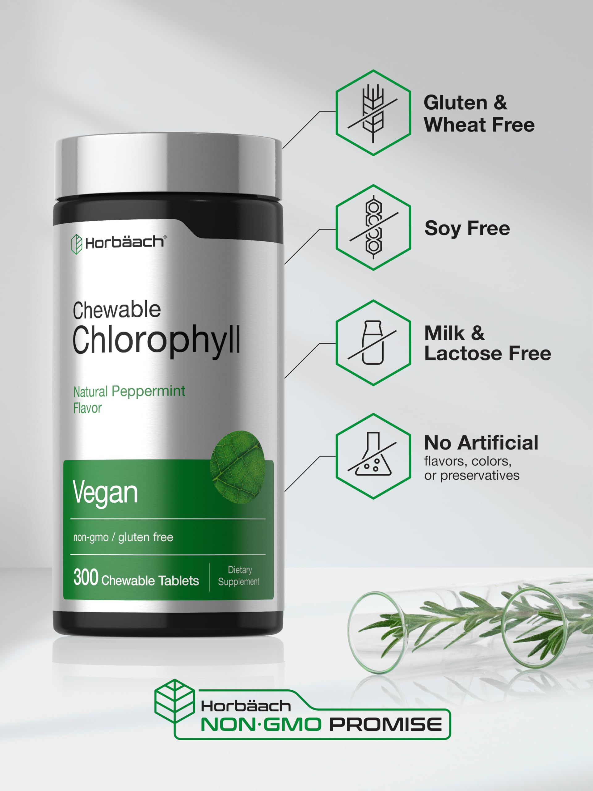 Horbäach Chlorophyll Pills | 300 Chewable Tablets — Amazon image 5