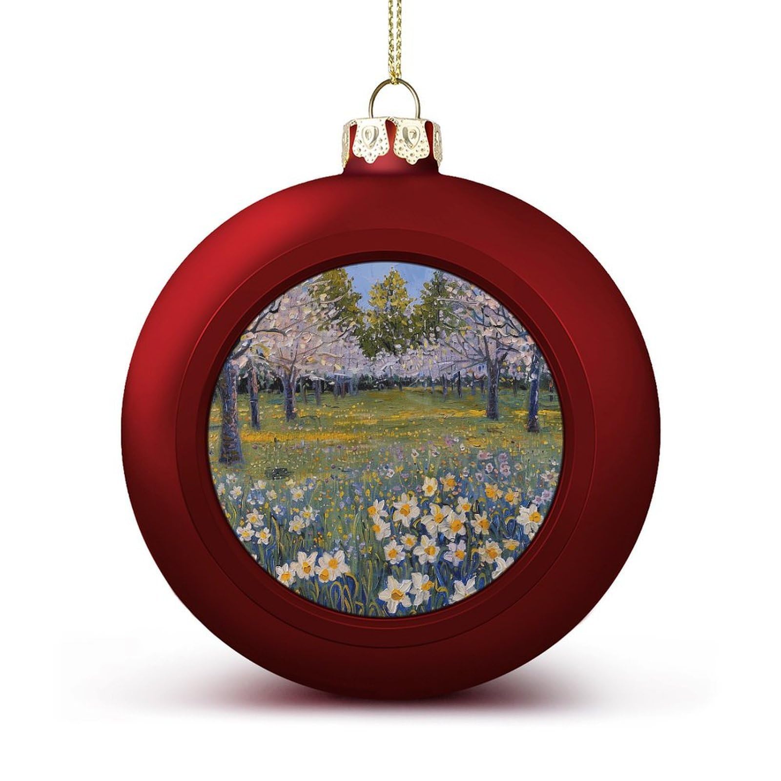 Rows of Trees Christmas Balls Ornaments for Xmas Christmas Tree 1.6" Hanging Shatterproof Xmas Balls Hanging Decor Pendants for Holiday Party Outdoor Indoor DIY Craft Supplies