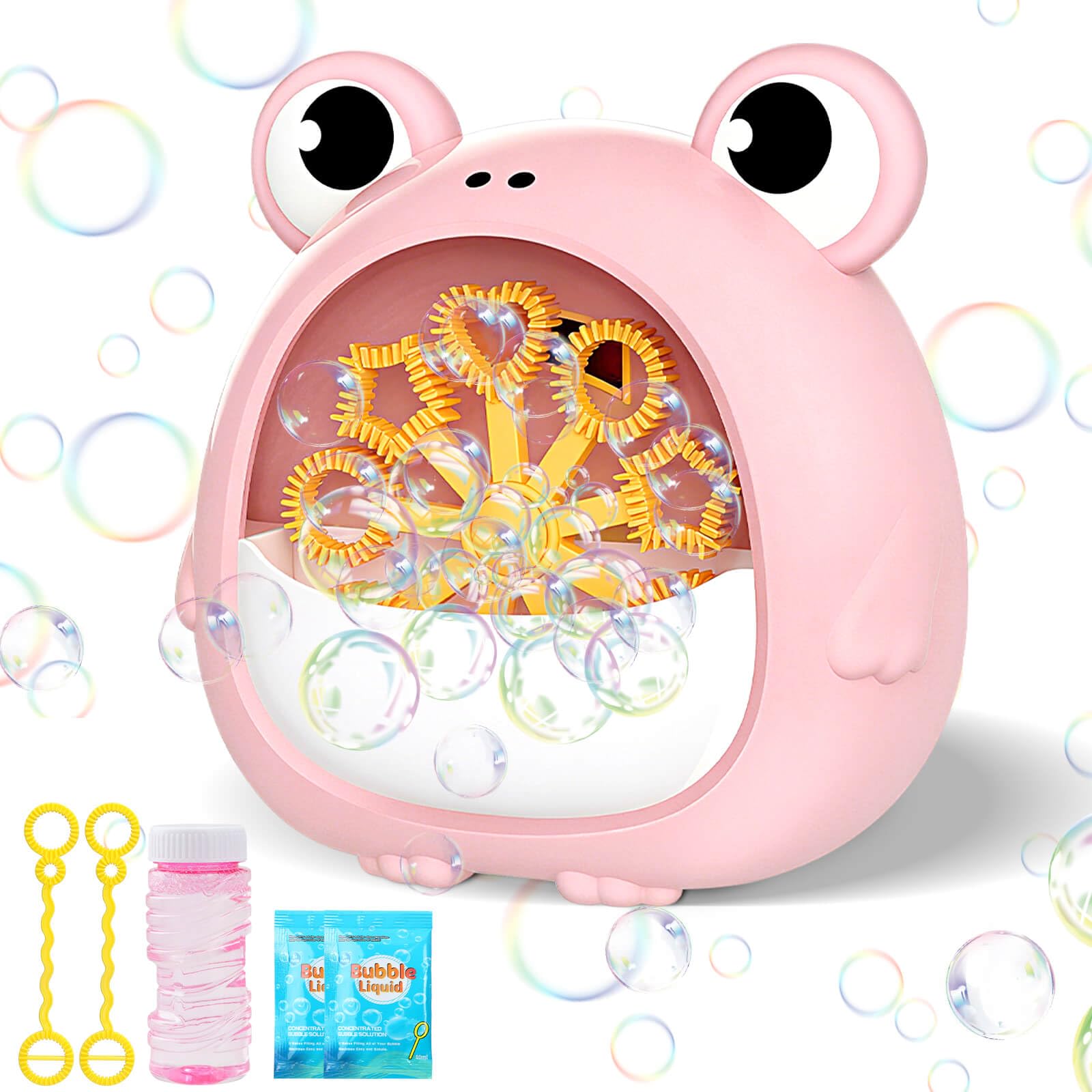 Toys for Kids 3-8 Year Old: Bubble Machin Frog Bubble Maker Gifts for 3 4 5 6 7 8 9 10 Year Old Boys Girls Toy Presents Age 1-2 Babies Bath Toys Party Outdoor Indoor Bubbles Blower — image 1