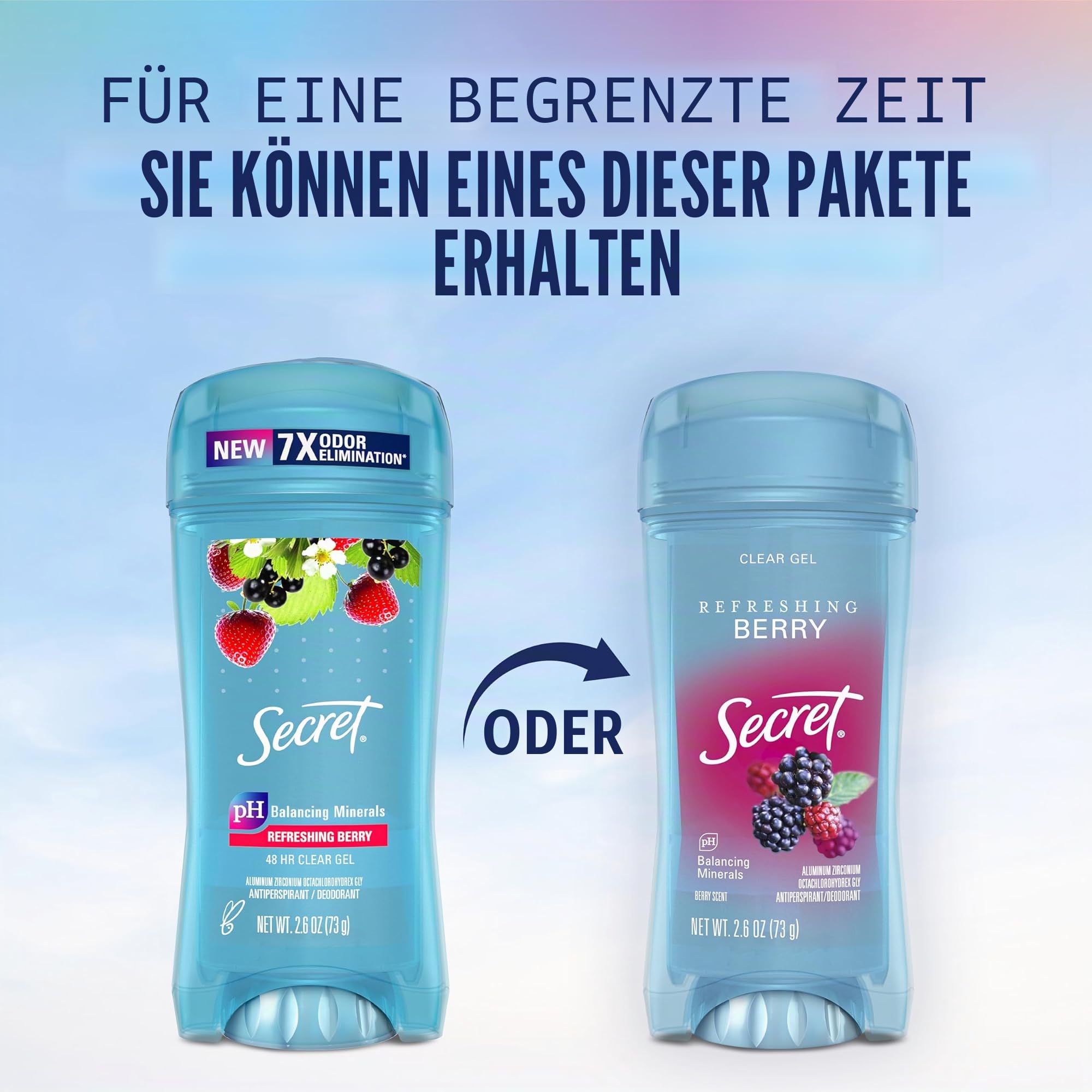 Secret Scent Expressions So Very Summerberry Clear Gel Antiperspirant/Deodorant, 160 ml (Pack of 2), So Very Summerberry, 150 ml