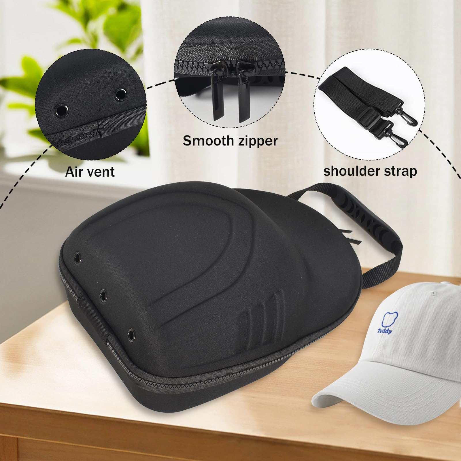 Wlicon Custodia Per Cappelli Da Baseball - Portatile Da Viaggio Con Maniglia E Regolabile - Scatola Per Occhiali Staccabile - Foto 3