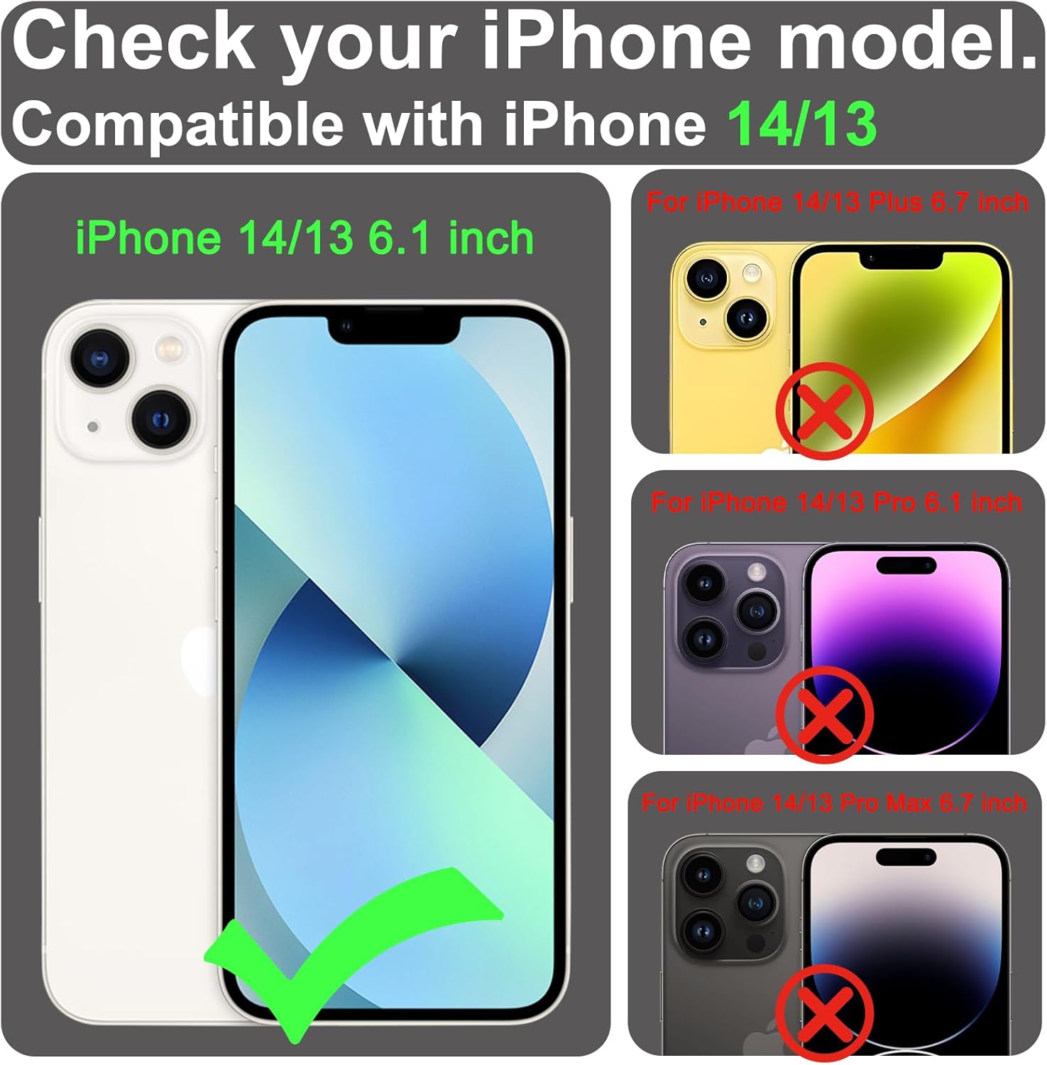 VANAVAGY Compatible for iPhone 14/13 Wallet Case for Magsafe Wireless Charging, PU Leather Flip Folio Phone Cover with Wrist Strap RFID Blocking Card Holder Screen Protector,Purple - Image 2