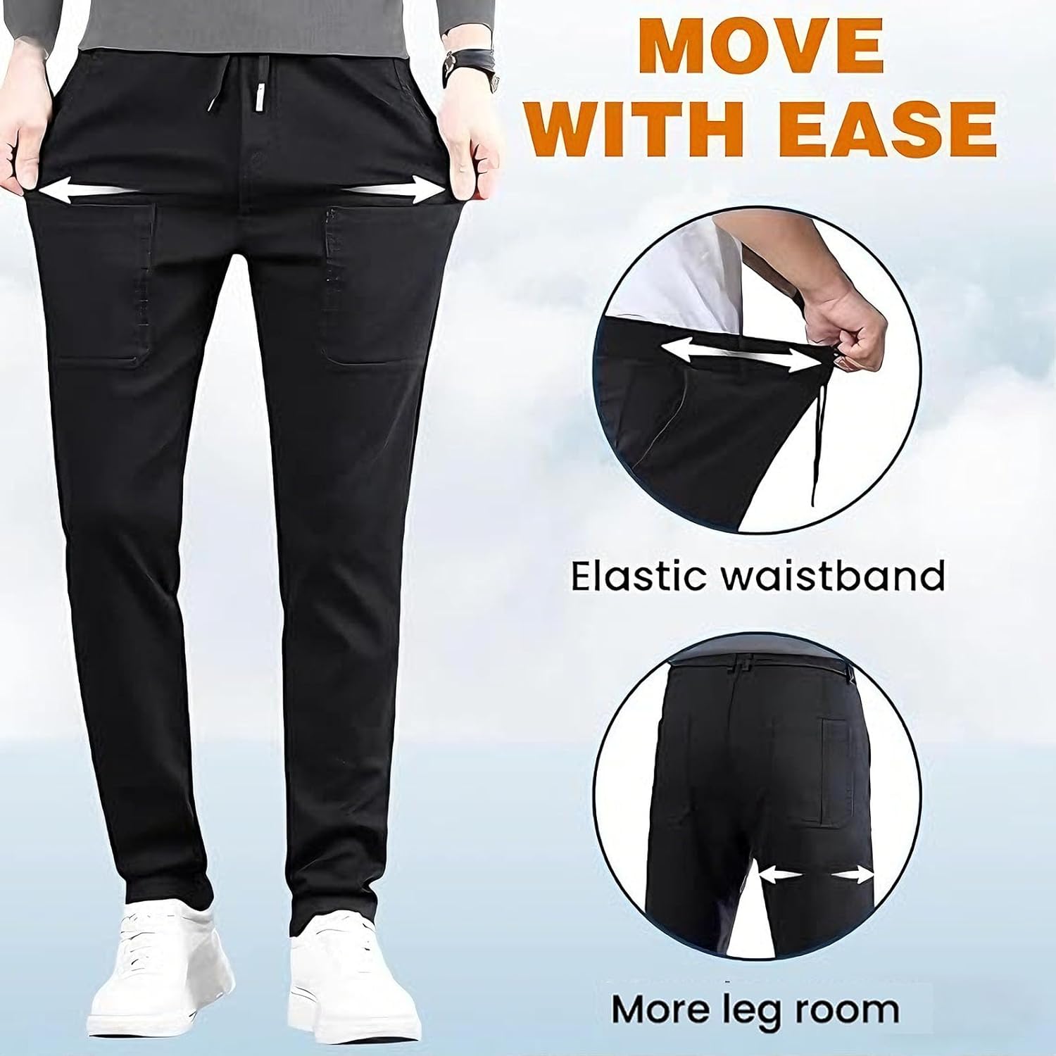 MultiPants - High Stretch Multi-Pocket Durable Cargo Pants Men Comfy Lightweight Drawsting Casual Pants