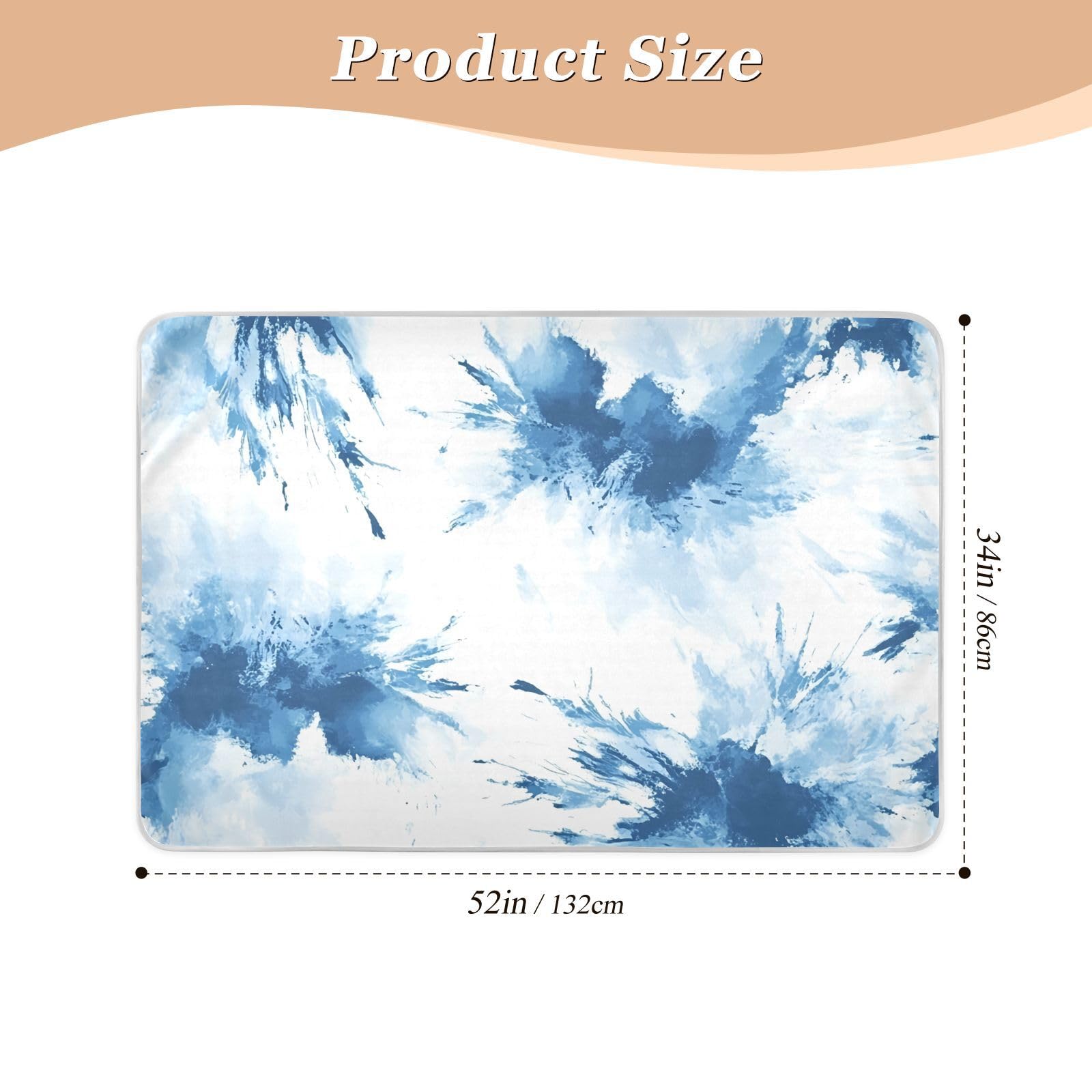 Abstract Blue White Pee Pads for Bed, Large, Bedwetting Pads, Soaker Pads for Beds for Adults Washable
