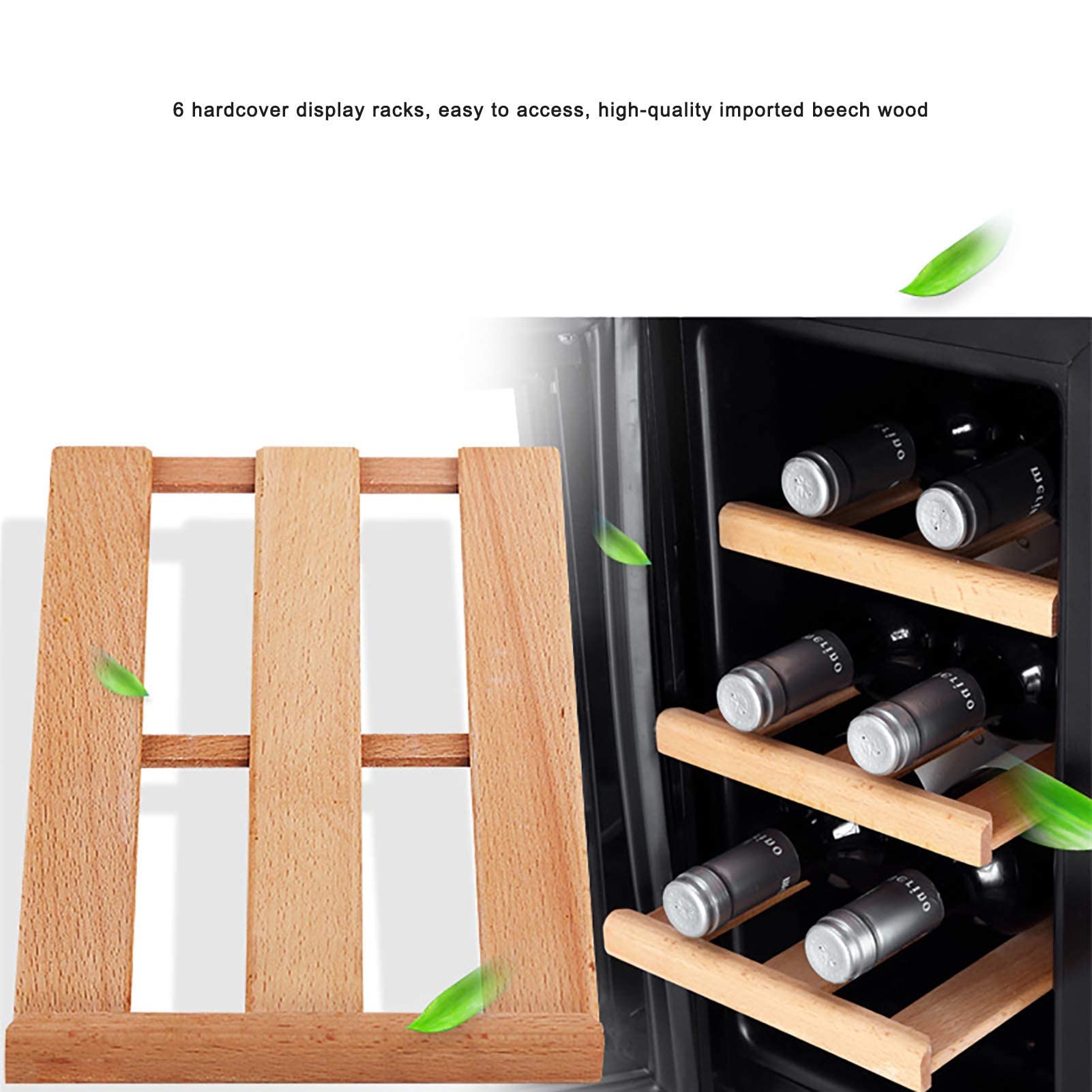 Cantinetta per vino Frigo per vino 8 bottiglie Cantinetta per vino da incasso o indipendente con porta in acciaio inossidabile e vetro temperato a doppio strato Risparmio energetico Funzionamento sile