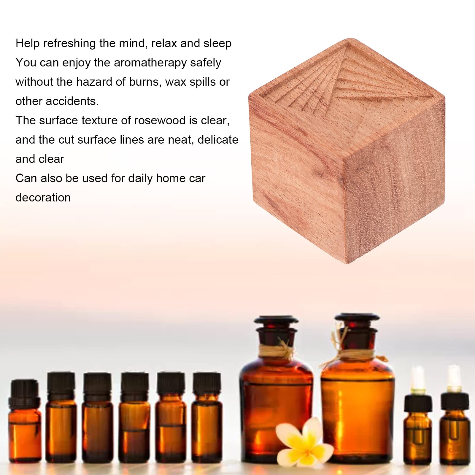 Diffusore di Oli Essenziali da 8 Pezzi, Diffusore di Aromaterapia in Legno, Diffusori Diffusore di Olio di Legno per Camera da Letto Dell'ufficio Dell'auto