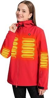 Heated Jacket for Women, ANTARCTICA GEAR Winter Coat with 12V 16000mAh Battery Pack, Soft Shell Heating Hood Jacket