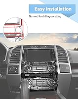 Vista 4 de Voodonala - Funda para panel de control del volumen de navegación de la consola central para Ford F150 2015-2020, grano de madera negro