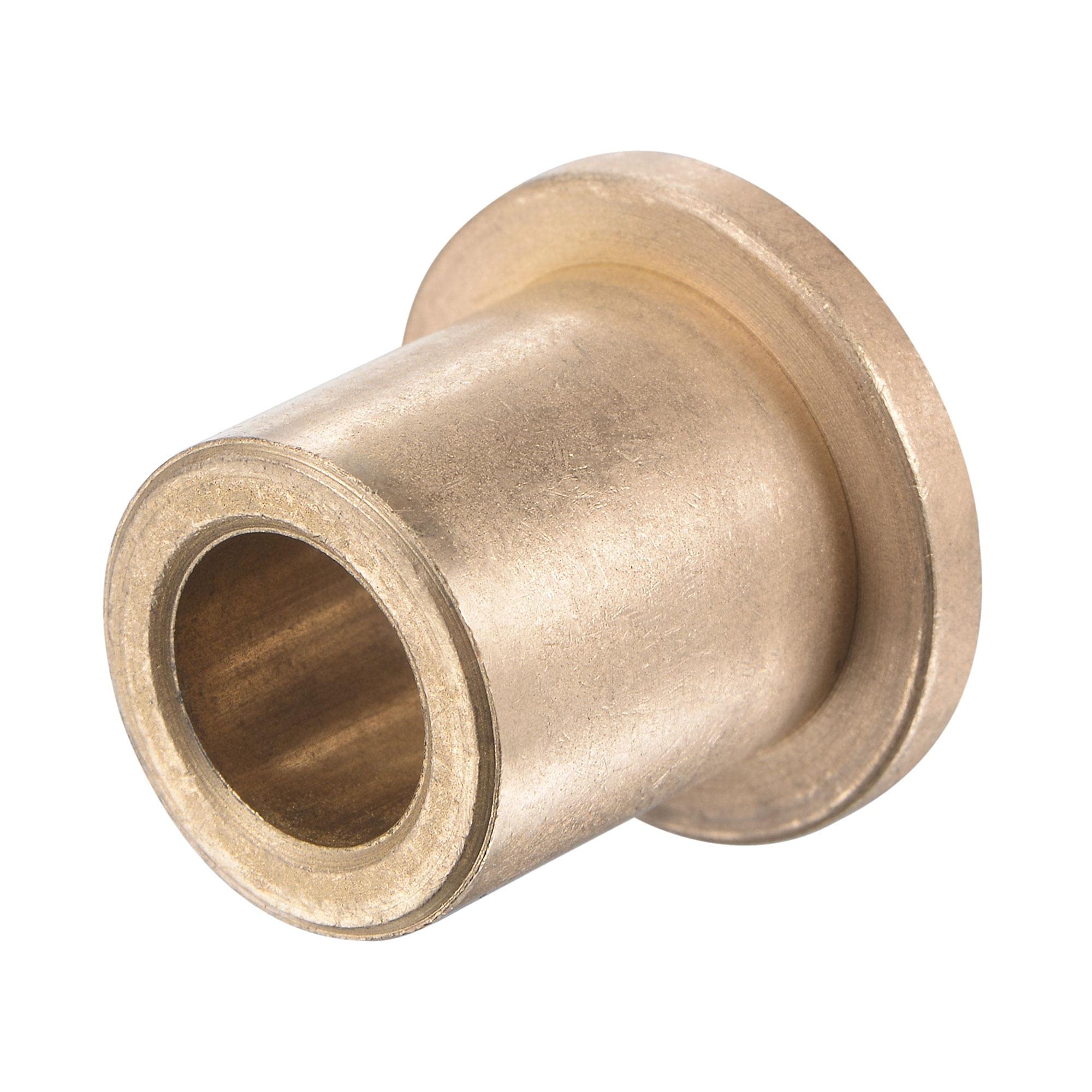 sourcing map Lot de 4 roulements à douille de bride 10 mm d'alésage 16 mm de diamètre extérieur 20 mm de longueur 22 mm de diamètre bride 3 mm d'épaisseur bague auto-lubrifiante bronze fritté