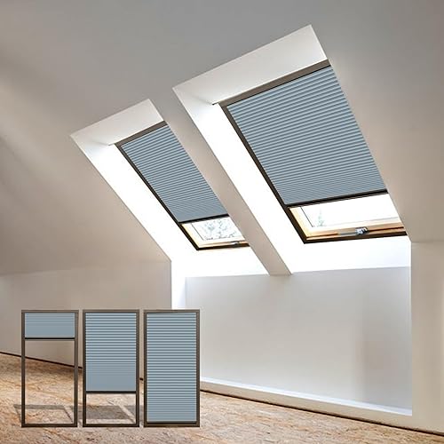 Vista 24 de Skylight Shades Cordless Cellular Blinds 100% Blackout Honeycomb Shade for Ceiling Roof Inclined Plane Room Windows Custom Size Dark Coffee