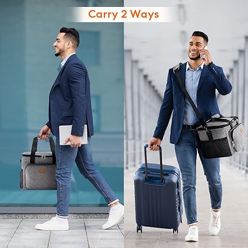 Miniatura 80 de Lifewit Lonchera grande aislada, bolsa de enfriamiento suave para adultos, hombres y mujeres, gris, 24 latas (15 litros)