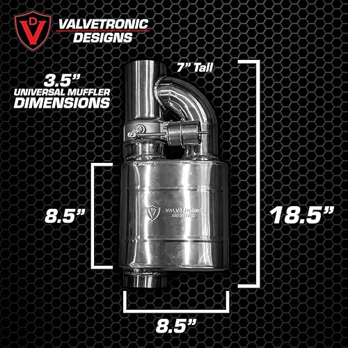 Miniatura 2 de Silenciador de escape universal con válvula de escape con 1 kit de control remoto inalámbrico (3.5 pulgadas3.504 in, 1 silenciador)