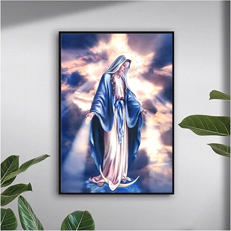 Amazon 聖母マリアの写真は神々に祈る 邪悪な壁紙を追い払うキャンバス絵画ユニークなアートワーク50x70cmフレームなし アートフレーム ポスター オンライン通販