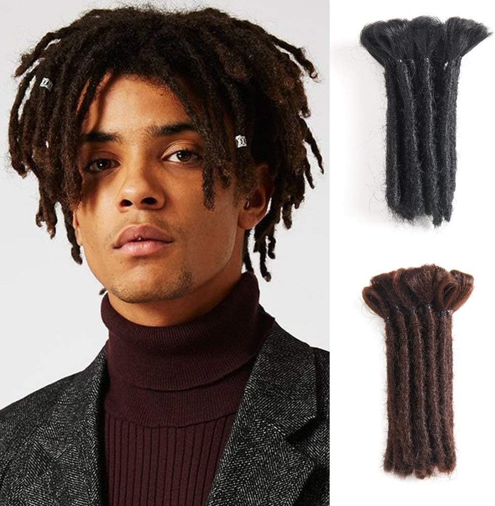Dreads Handmade Synthetic Dreads Black Dreadlocks Extensions 15CM Fashion Hip-Hop Style 15 Strands/Pack Synthetic Braiding Hair From Maya Culture For Men (M2)