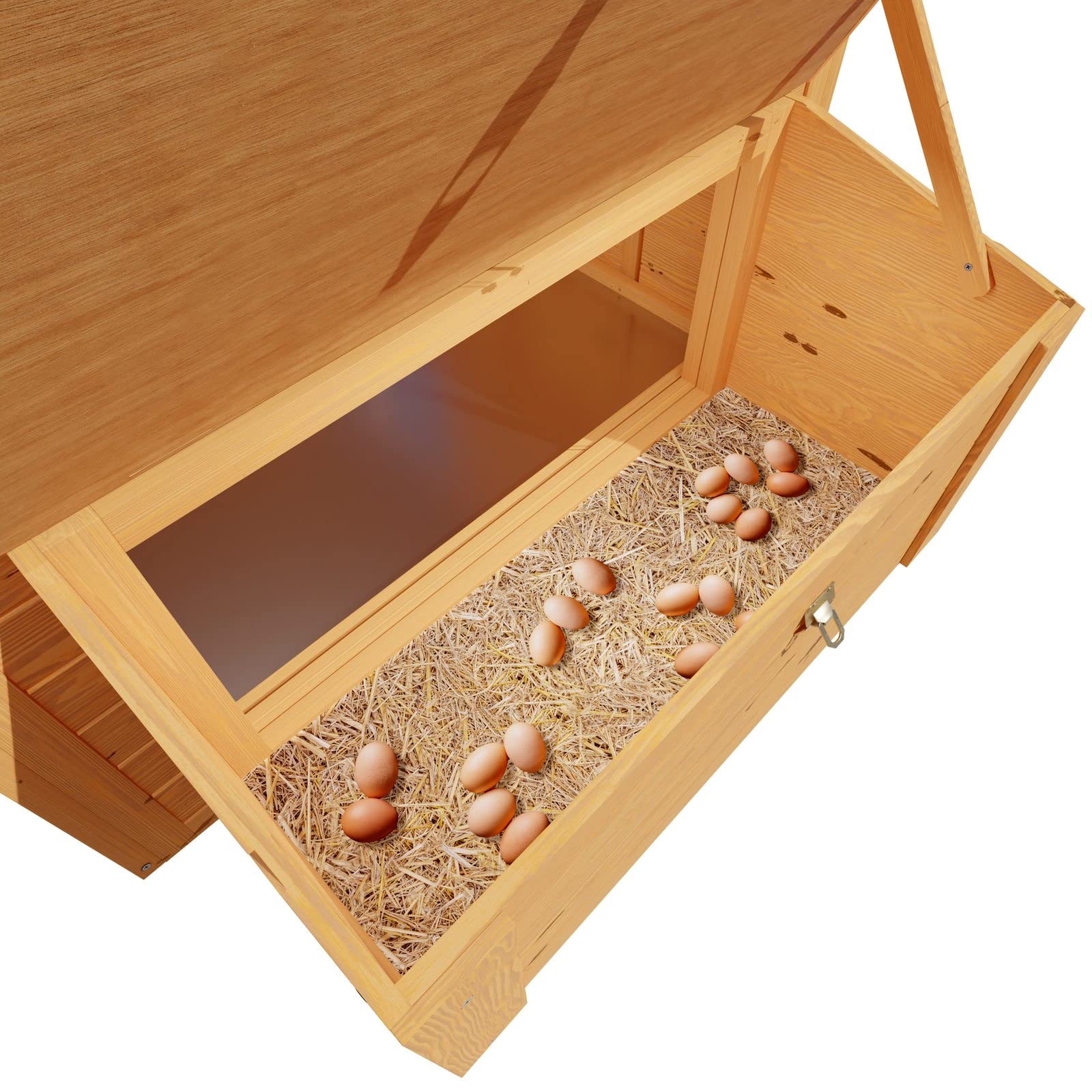 Cadoca Gallinero de Madera 2 Plantas 1,9x1,5m Conejera Caseta Animales Pequeños Caja de Huevos Rampa