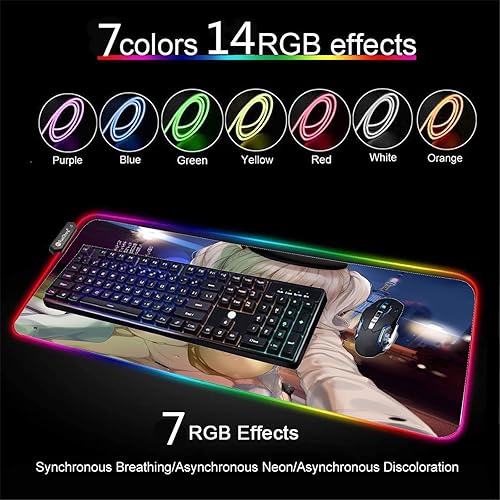 Miniatura 3 de Alfombrillas de ratón Anime Girl Sexy Butt XXL RGB Mouse Pad Gamer Pc Gaming LED Mousepad Alfombrilla de teclado Alfombrilla de escritorio Protector