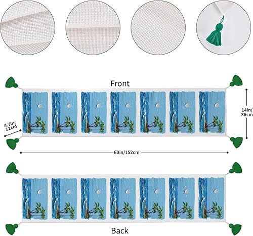 Miniatura 2 de Pintura al óleo en la playa, camino de mesa de Navidad, decoración de mesa de comedor, decoración de Navidad, decoración de interiores del hogar,