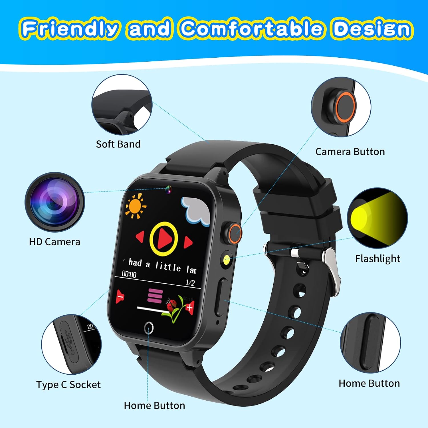 Cosjoype Kids Smart Watch, 26 Games - Image 6