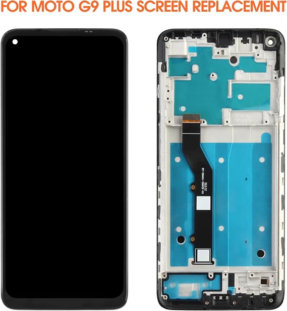 for Motorola Moto G9 Plus Screen Replacement for Display G9 Plus LCD XT2087-1 LCD Digitizer Touch Screen Assembly Repair Parts with Frame