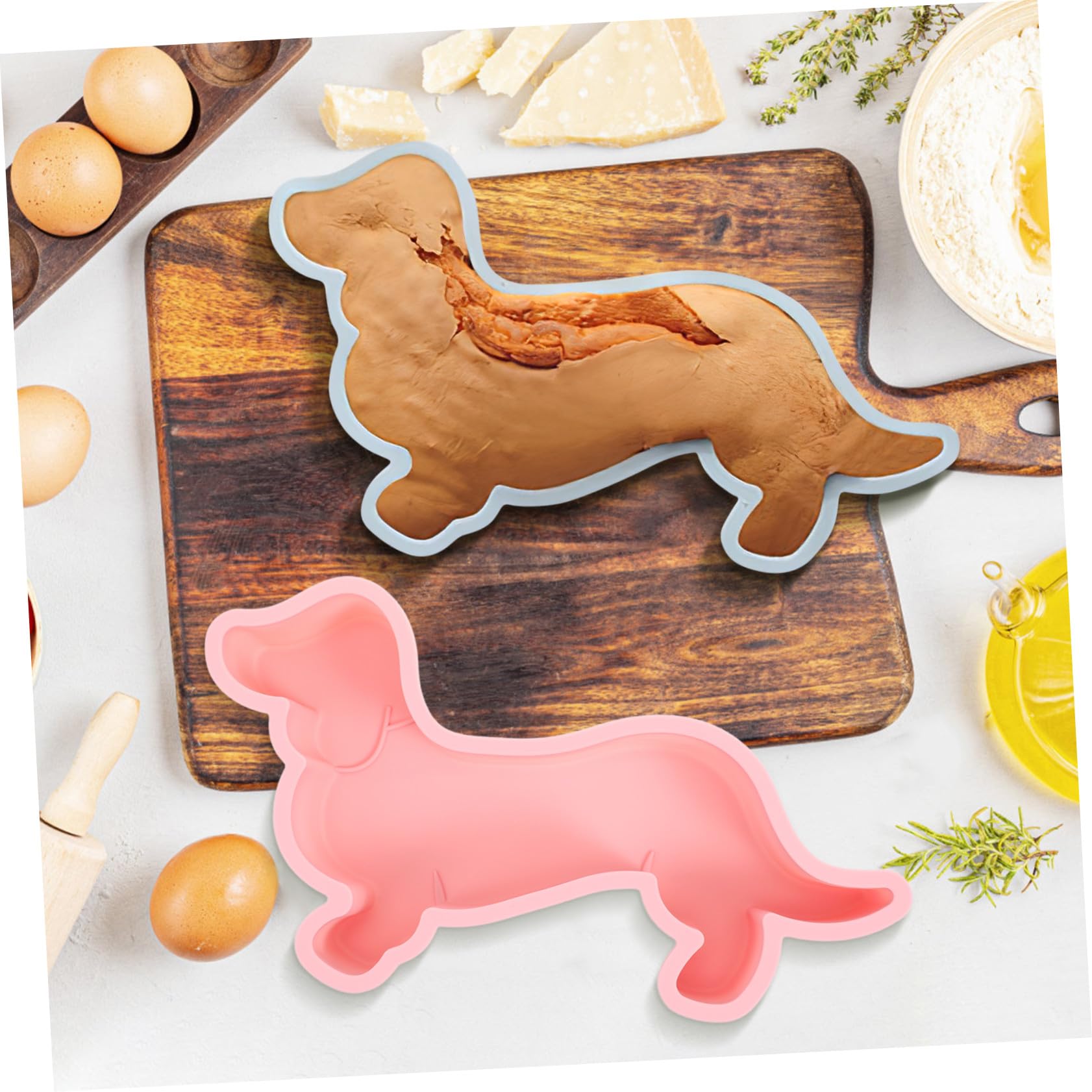 2 Moldes de Silicona Resistentes Forma de Perro y Antiadherentes para Hornear Postres y Dulces Perfectos para Fiestas y Repostería DIY