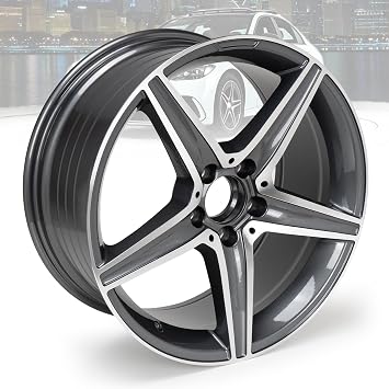 18" x 8.5" Alloy Wheel Rim Compatible with E-class E300 E350 E400 E450 E550, PCD 5112mm, Offset 35mm, CB 66.6mm, Front or Rear Wheel Direct Fit, Gray