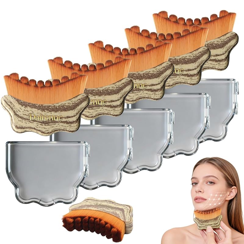 Pincel facial para contorno Dairenne Gray, Pacote com 5