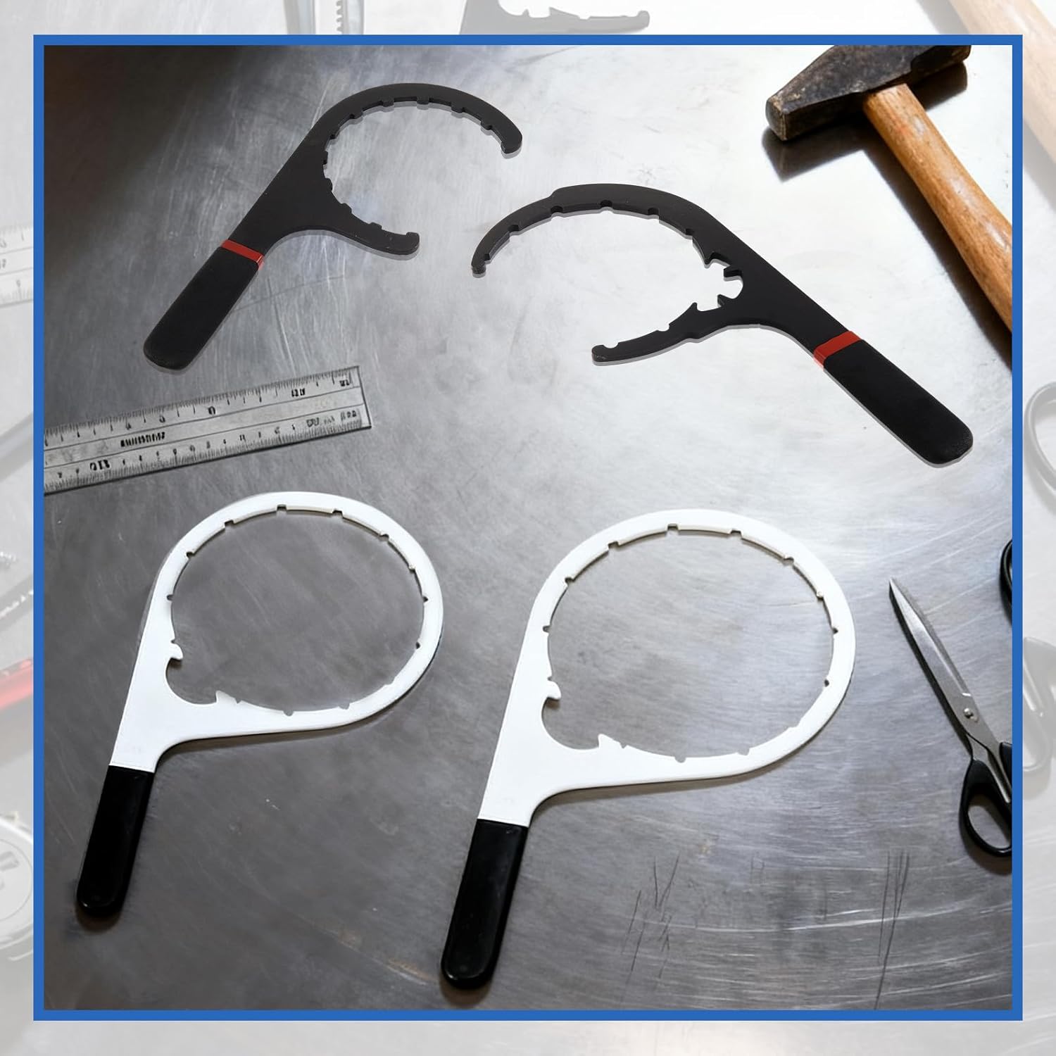 4 Pcs 4.6'', 5'', 6'', 8'' Fuel Filter Wrench Set, Compatible with Various Fuel Filter Size Include Water Separator, Engines