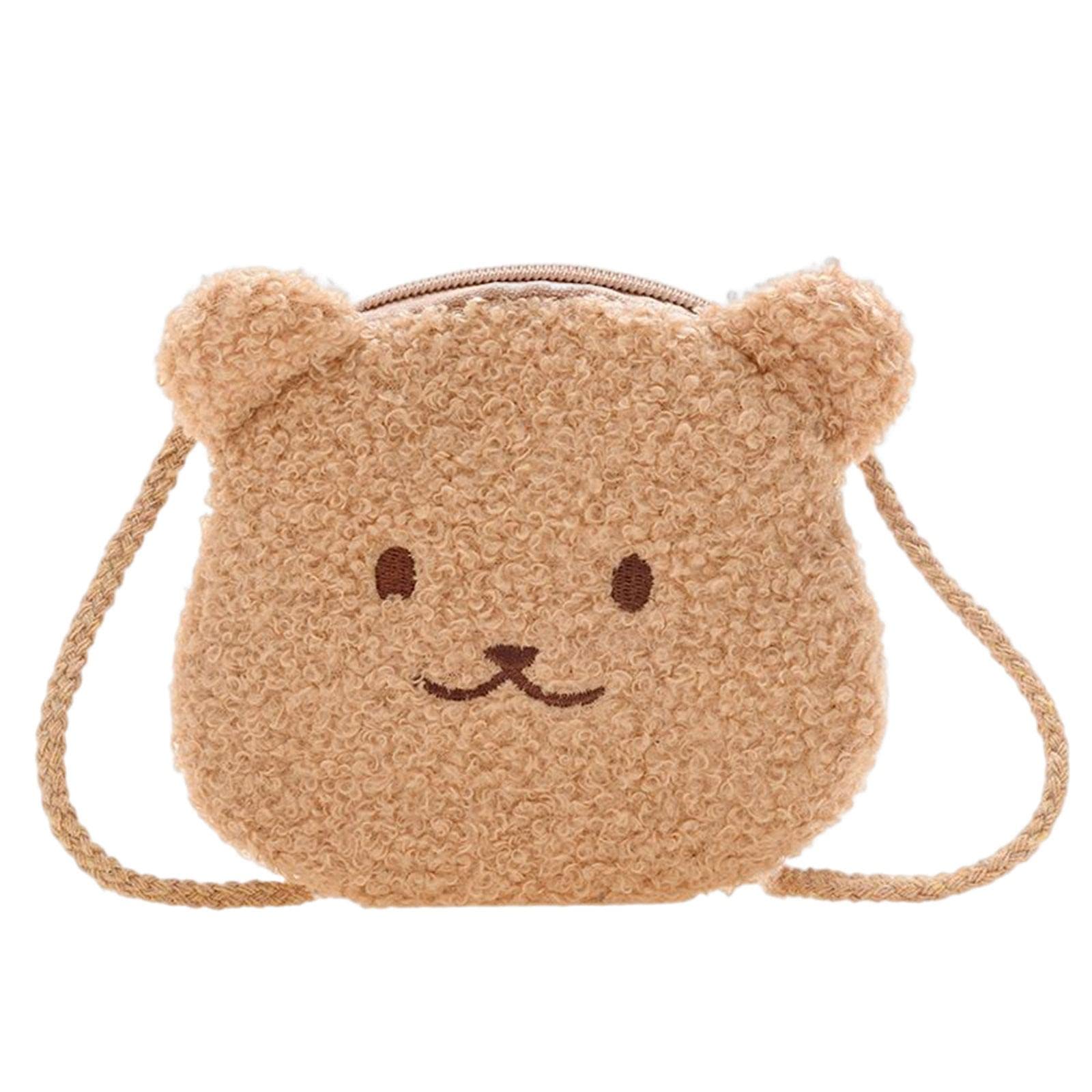 2pcs Cartoon Animal Shoulder Bag Handbag Purse Zipper Closure White and Brown,-image-41
