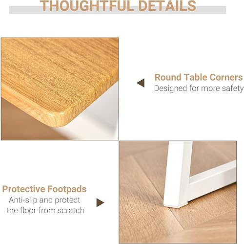 Miniatura 7 de HOMCOM Escritorio para computadora de oficina en casa, mesa de estudio, estación de trabajo con estantes de almacenamiento abiertos de 3 niveles,