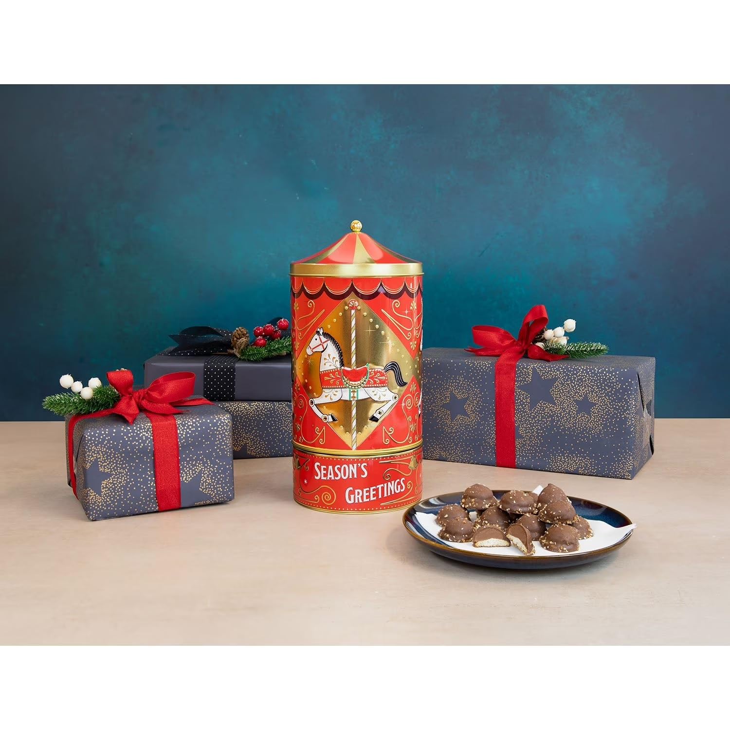 新品ayyjewel様♡chocolate decolationワーク缶セット Amazon.com : Rotatings Musical Carousel Holiday Tin, Belgian