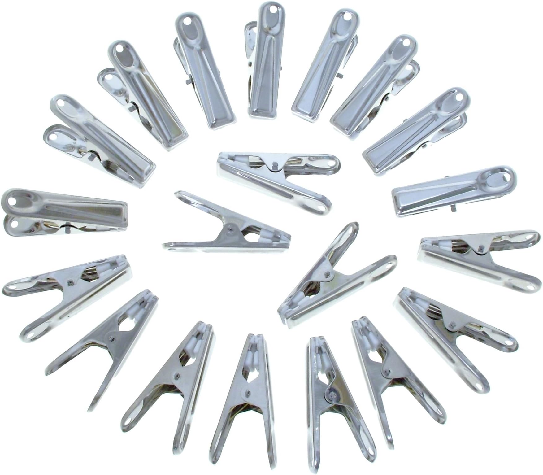 Hygienic 20 Stainless Steel weather-proof Clothes Pegs with Soft Grip - Pack of 20