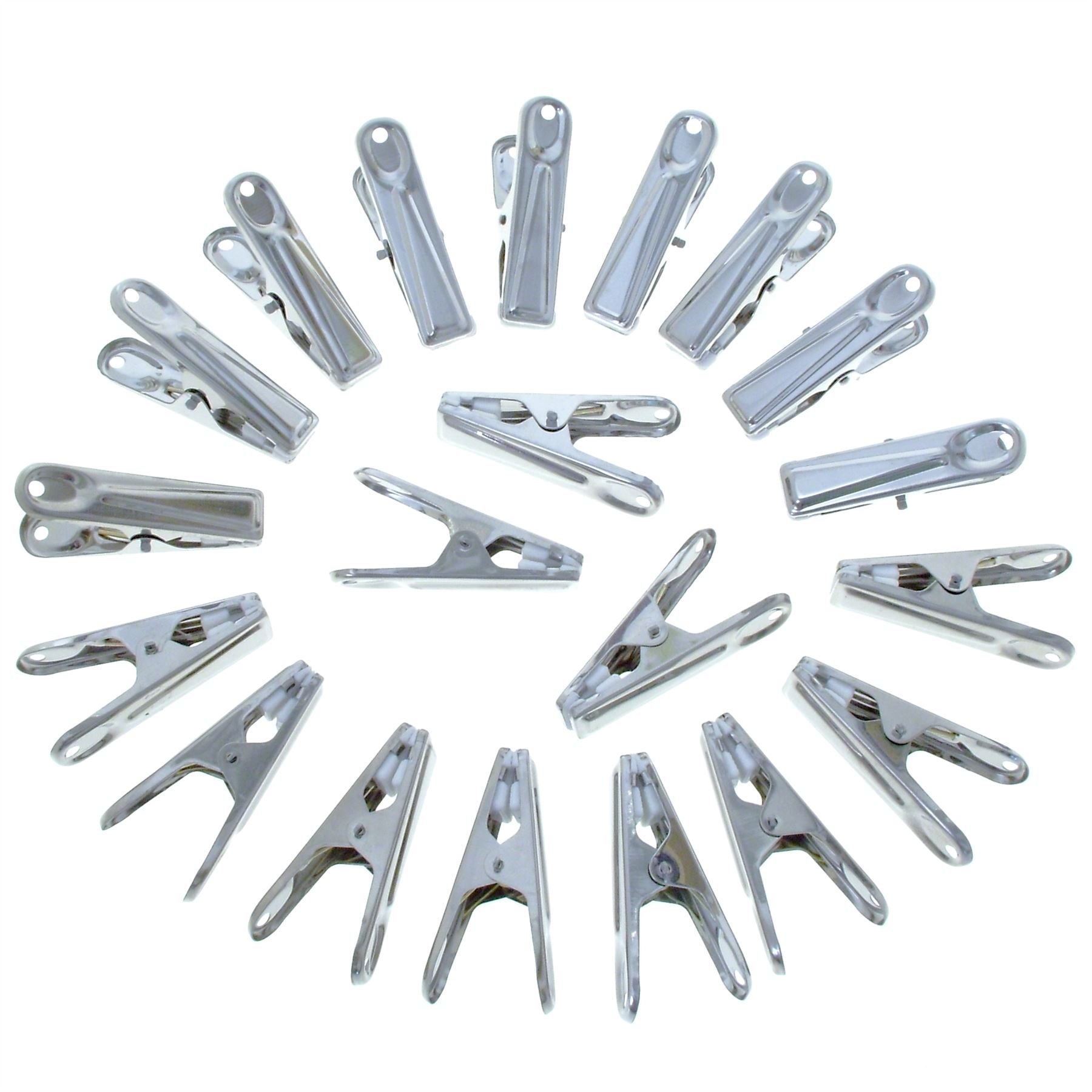 BuyElegant Hygienic 20 Stainless Steel weather-proof Clothes Pegs with Soft Grip - Pack of 20